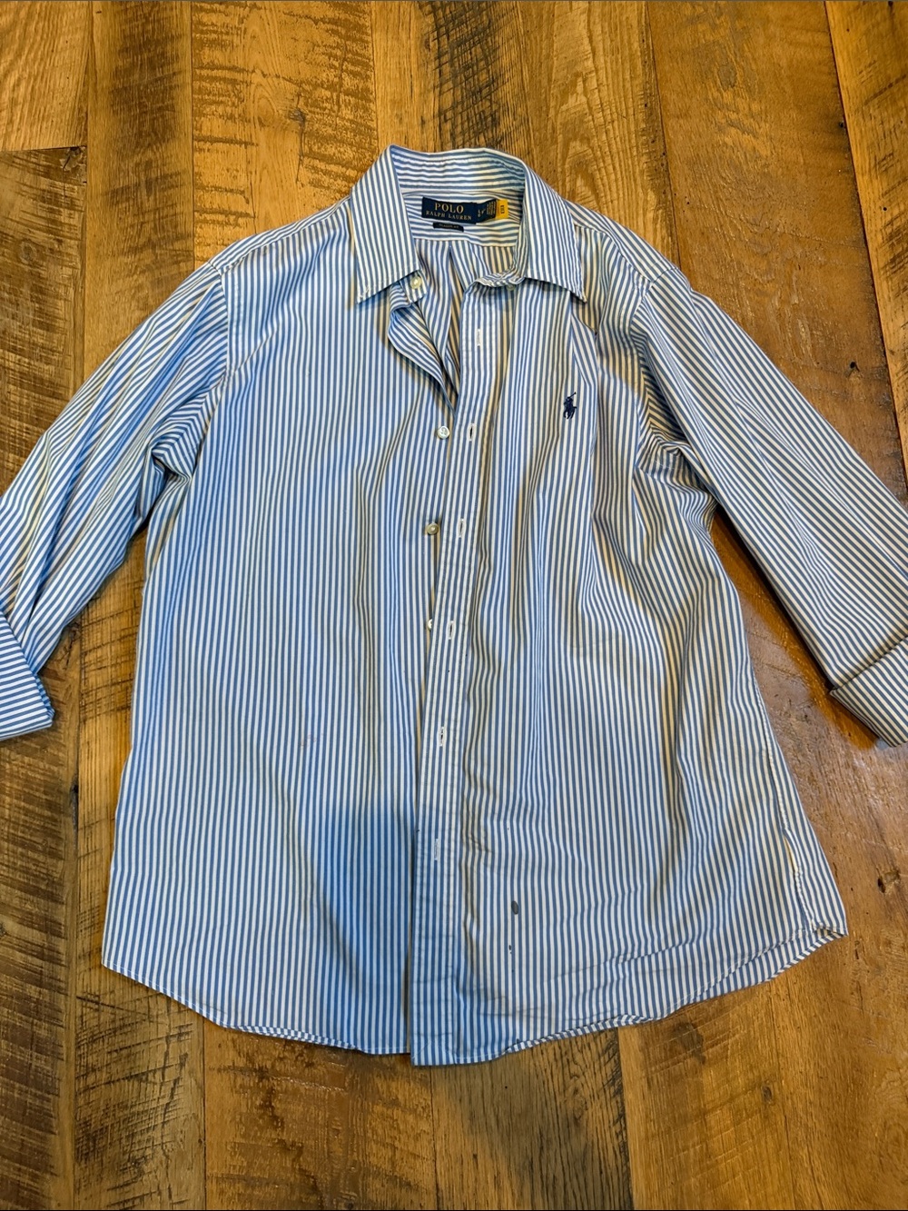Polo by Ralph Lauren Light Blue & White Striped Button-Down Shirt